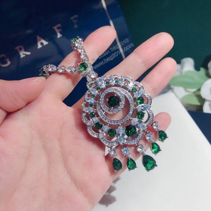 Bvlgari飾品 寶格麗新款氣質圓形綠色彩寶項鏈 耳釘套裝  zgbq3152
